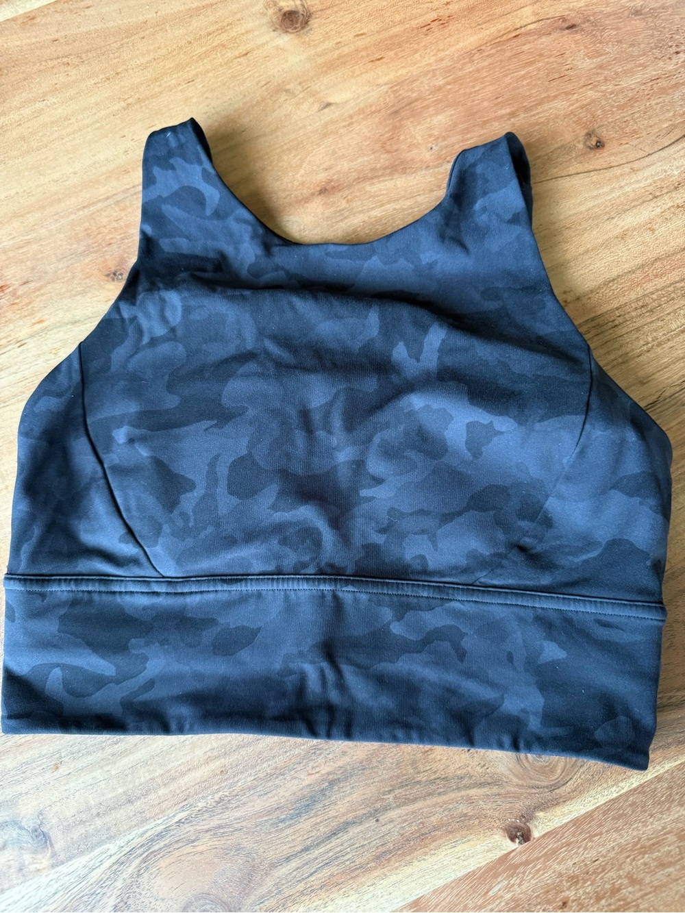 lululemon Stronger As One Longline sports bra Black Incognito Camo size 6